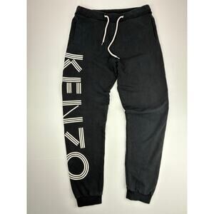 Kenzo Paris Logo Jogger Sweatpants Black Streetwear Size M